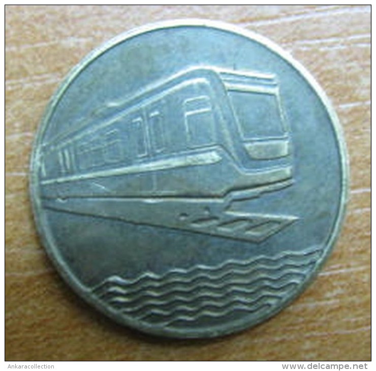 AC - METRO - TRANSPORTATION TOKEN IZMIR MUNICIPALITY METRO BRASS TOKEN 22.4 MM - Noodgeld