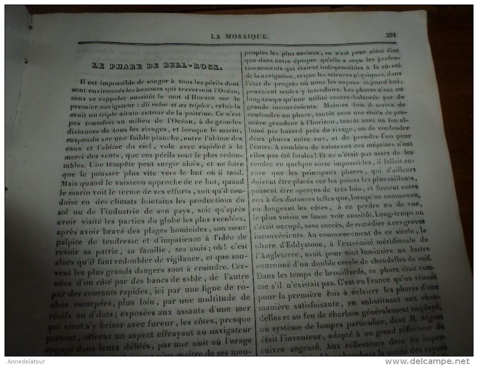 1834 LM :Sainte-Gudule à Bruxelles;Le Phare De BELL-ROCH (Scotland);Le Chameau; Le COMBATTANT(oiseau);TROMBOË (Laponie) - Non Classés