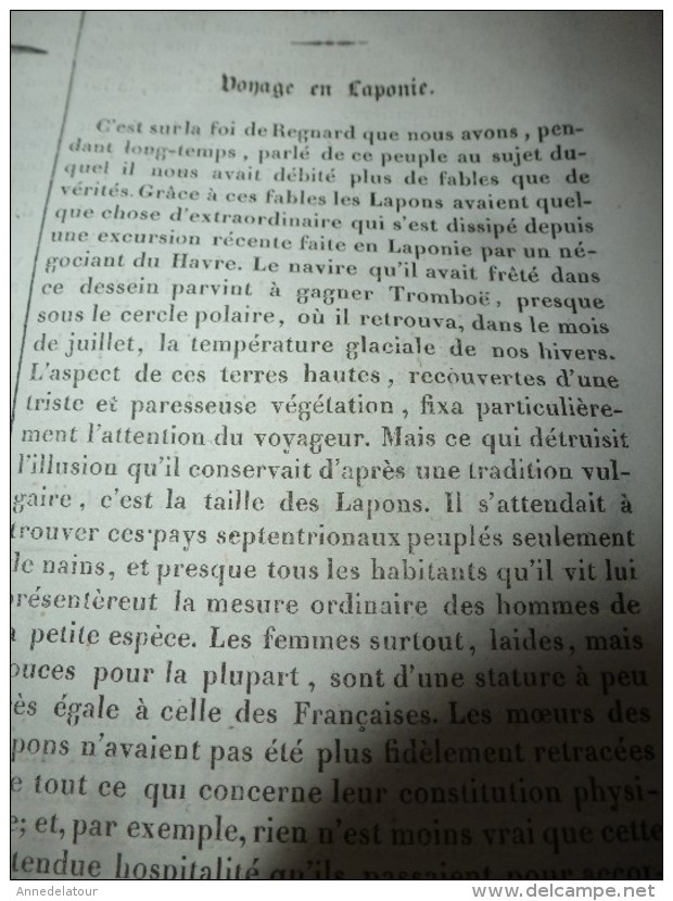 1834 LM :Sainte-Gudule à Bruxelles;Le phare de BELL-ROCH (Scotland);Le Chameau; Le COMBATTANT(oiseau);TROMBOË (Laponie)