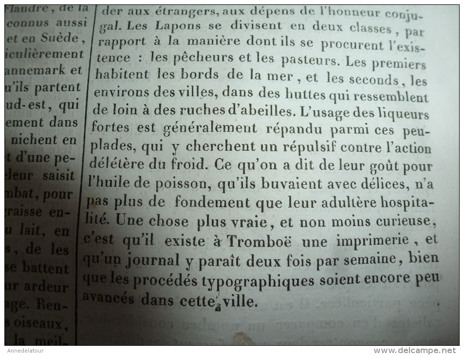 1834 LM :Sainte-Gudule à Bruxelles;Le phare de BELL-ROCH (Scotland);Le Chameau; Le COMBATTANT(oiseau);TROMBOË (Laponie)