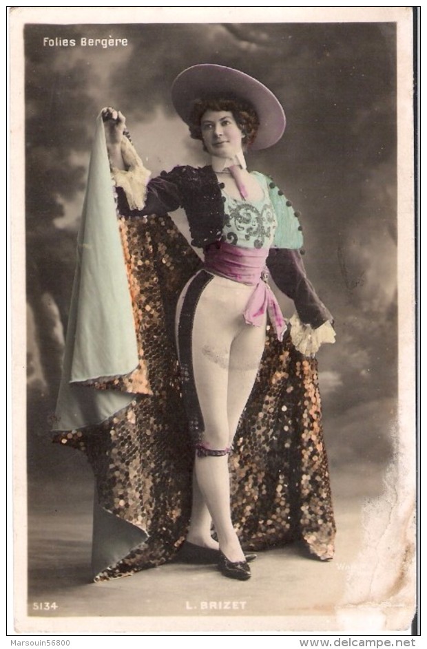 Cpa De 1909 - FOLIES BERGERE- Artiste L BRIZET En Torero - Cabarets