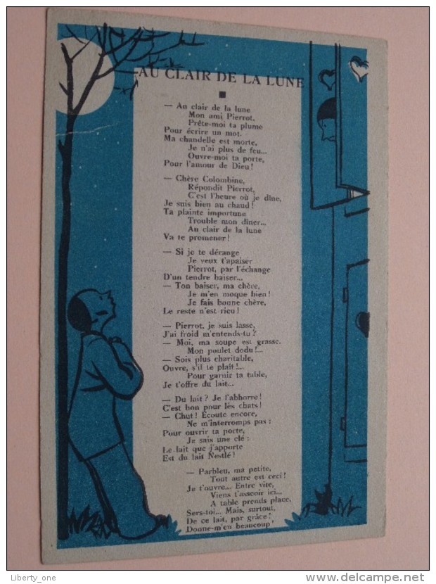 Nestlé NESTLE à Paris - AH ! Madame ! Voila Du Bon Fromage !! ( Au Clair De La Lune ( Detail Zie Foto´s ) ! - Publicités