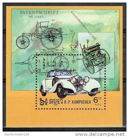 Mua646 TRANSPORT OUDE AUTO MERCEDES BENZ CLASSIC CAR ALTE AUTOS VOITURES CLASSIQUES KAMPUCHEA 1984 PF/MNH - Auto's