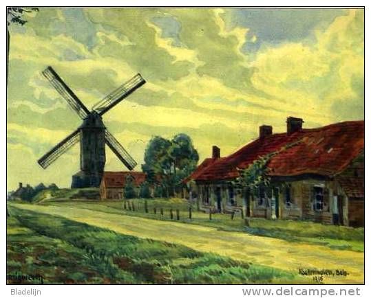 KORTEMARK (W.Vl.) - Molen/moulin - Fraaie Aquarel Van De Koutermolen Door Een Duitse Soldaat In 1916 (zie Beschrijving) - Kortemark