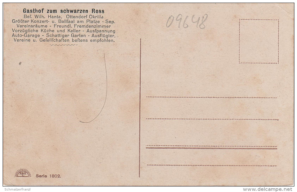 Litho AK Urkunde Gasthof Zum Schwarzen Ross Ottendorf Okrilla Bei Königsbrück Radeberg Hermsdorf Radeburg Weixdorf - Volkersdorf