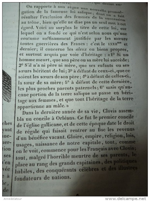 1834 LM : SPHINX a Tête de Mort; Tombeau des rois d'ARAGON; L'ANGE de MER (poisson); CLOVIS