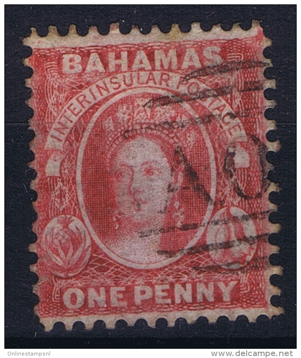 BAHAMAS:  SG 9  Mi Nr 2 C , Perf 11.5 -12  1862 1d Lake No WM Nice Colour And Part Cancel AO5 - Bahamas (1973-...)