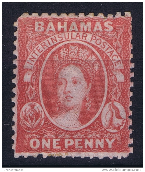 BAHAMAS:  SG 23  Mi Nr 5  Red , Perf 12,5  1863 Watermark CC MH/* Falz/ Charniere - Bahama's (1973-...)