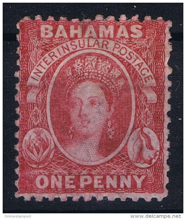 BAHAMAS:  SG 22  Mi Nr 5 Aa Carmine Lake , Perf 12,5  1863 Watermark CC MH/* Falz/ Charniere - Bahamas (1973-...)