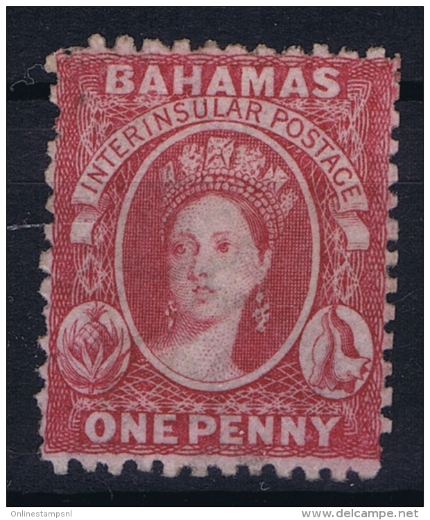 BAHAMAS:  SG 22  Mi Nr 5 Aa Carmine Lake , Perf 12,5  1863 Watermark CC MH/* Falz/ Charniere - Bahamas (1973-...)