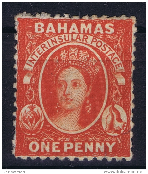 BAHAMAS:  SG 25  Vermilion  , Perf 12,5  1863 Watermark CC MH/* Falz/ Charniere - Bahama's (1973-...)