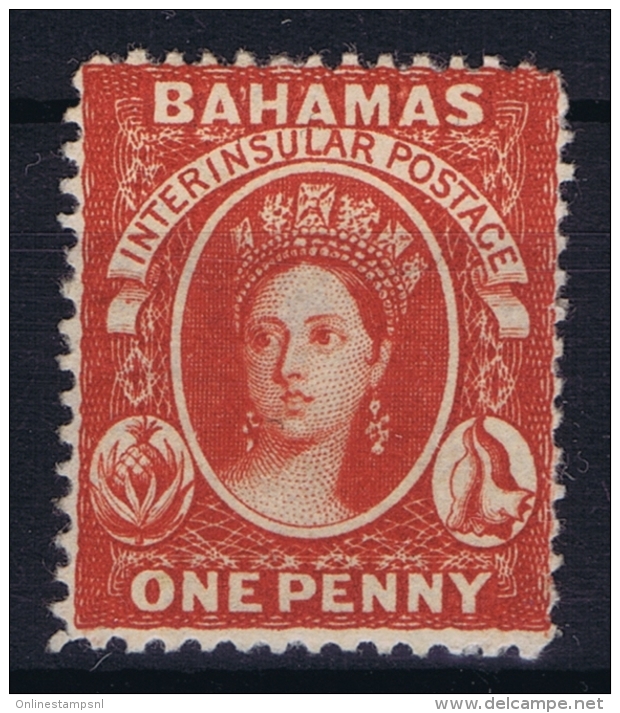 BAHAMAS:  SG 33  Mi 5 Cb  , Perf 14  1877 Watermark CC MH/* Falz/ Charniere - Bahama's (1973-...)