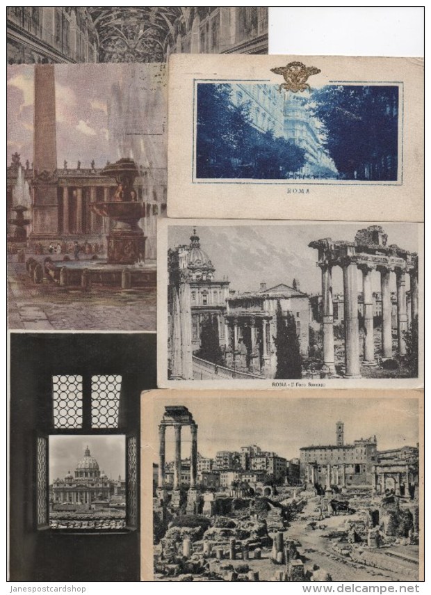 SIX POSTCARDS VARIOUS VIEWS OF ROME - ALL WITH SLOGAN POSTMARKS - Sammlungen & Lose