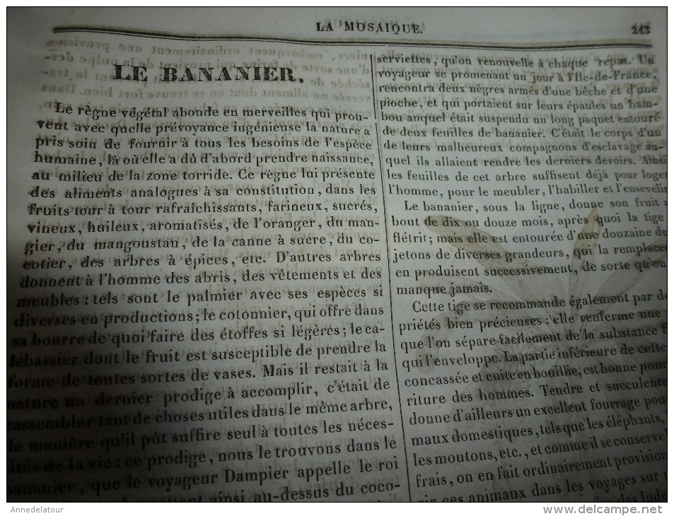 1834 LM : Chèvre Et Bouc; Le Bananier;FLORENCE Et Le PONT De La CARRAJA;Le Montagnard Et Le Chevreuil;Porte St-Antoine - Non Classés