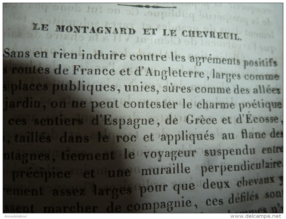 1834 LM : Chèvre et Bouc; Le bananier;FLORENCE et le PONT de la CARRAJA;Le Montagnard et le chevreuil;Porte St-Antoine