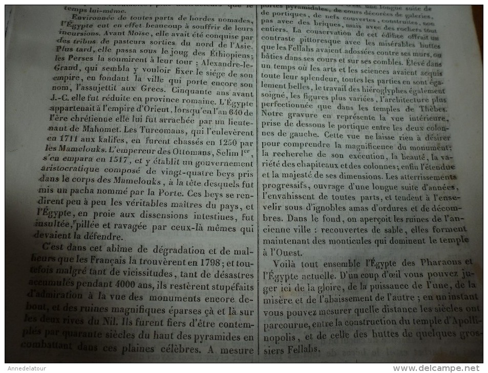 1834 LM : Temple D'APOLLINOPOLIS;Les Chiens BARBETS;La Carpe; Combat Incroyable D'un AIGLE Et D'une BELETTE ; Mérovée - Non Classés