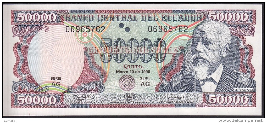 Ecuador 50000 Sucres 1999 P130c UNC - Ecuador