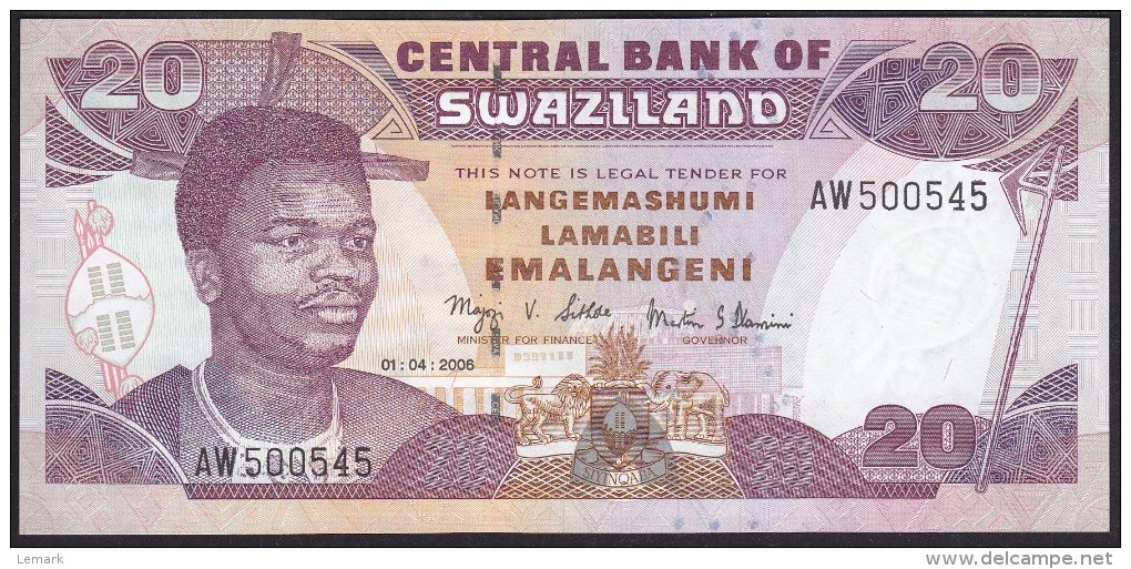 Swaziland 20 Emalangeni 2006 P30c UNC - Swasiland