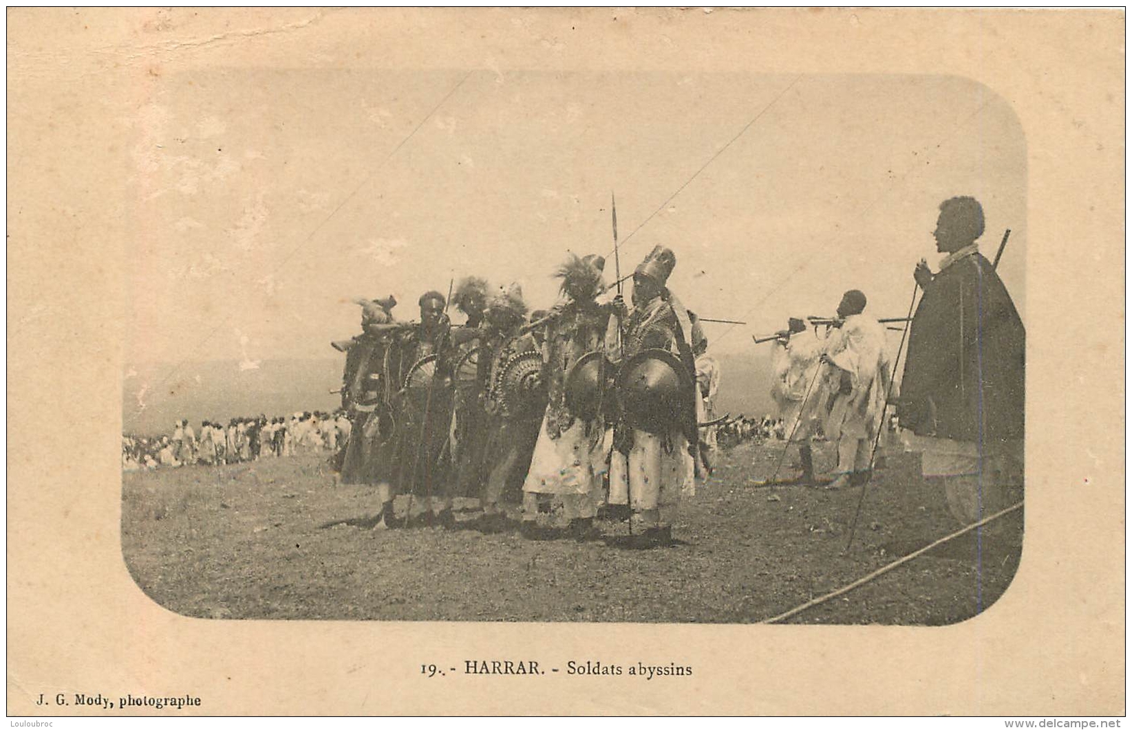 ETHIOPIE HARRAR SOLDATS ABYSSINS  CARTE POSTALE ABYSSINIE - Ethiopie