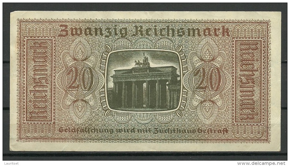 Deutschland Occupation Bank Note 20 Reichsmark Serie D - 2° Guerre Mondiale