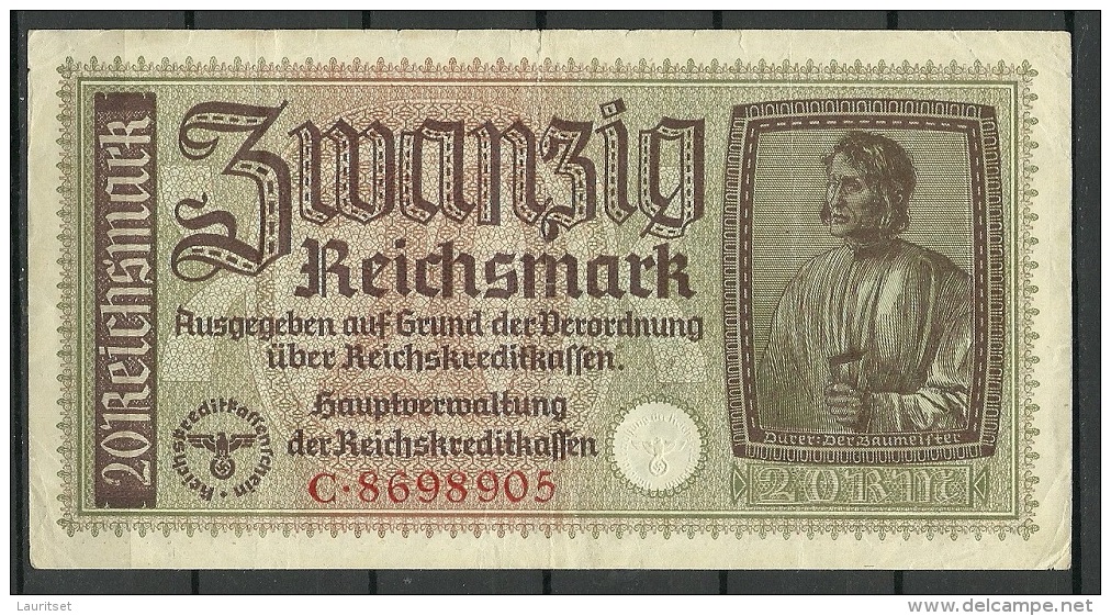 Deutschland Occupation Bank Note 20 Reichsmark Serie C - Tweede Wereldoorlog