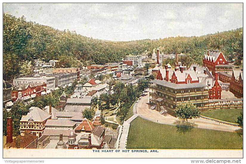 199751-Arkansas, Hot Springs National Park, Panorama View Of The Heart Of The City, W.E. Shannahan - Hot Springs