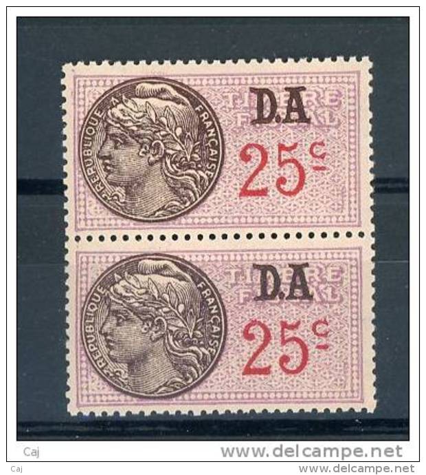 France  -  Timbre Fiscal  :  Yv  177   **  Paire - Zegels