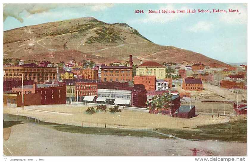 252839-Montana, Helena, Mount Helena From The High School, 1911 PM, Card No 8244 - Helena