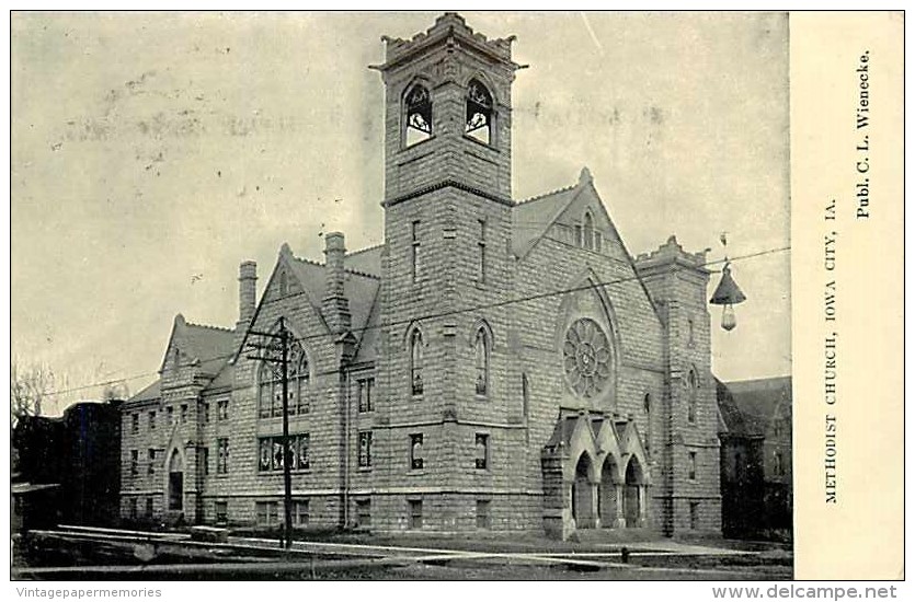 252849-Iowa, Iowa City, Methodist Church, 1909 PM, C.L. Wiencke By Suhling Company - Iowa City