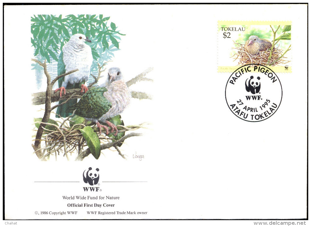 BIRDS-WWF-PACIFIC PIGEON-TOKELAU-FDC-1995-BX1-345 - Briefe U. Dokumente