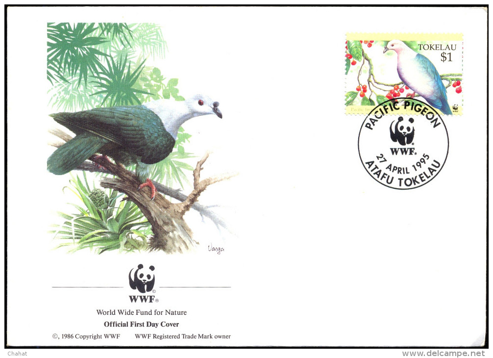 BIRDS-WWF-PACIFIC PIGEON-TOKELAU-FDC-1995-BX1-345 - Briefe U. Dokumente