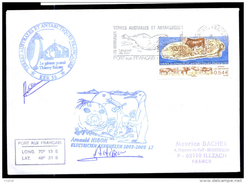 POLAR PHILATELY-PENGUINS-ALBATROSS-SEALS-EXPEDITION-SIGNED COVER-TAAF-SCARCE-BX1-345 - Research Programs