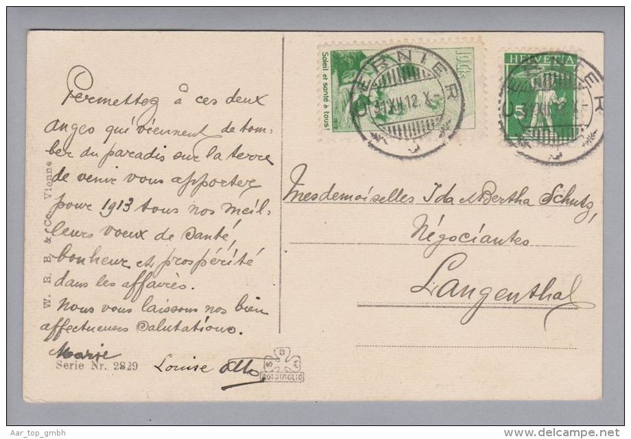 Schweiz Pro Juventute 1912-12-12 Cernier PJ-Vorläufer Französisch Auf AK - Lettres & Documents
