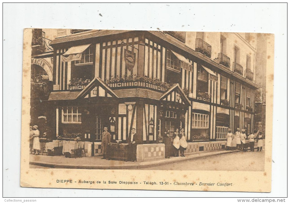 Cp , 76 , DIEPPE , Auberge De La SOLE DIEPPOISE , Vierge , Hôtels & Restaurants - Hotels & Restaurants