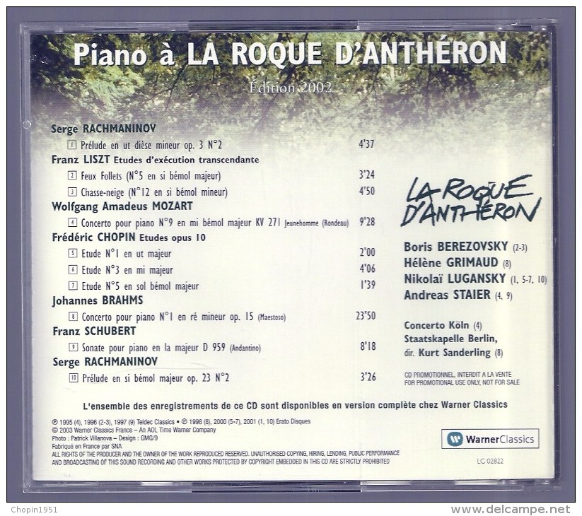 CD   -  PIANO A LAROQUE D´ANTHERON - EDITION 2002 - Klassik