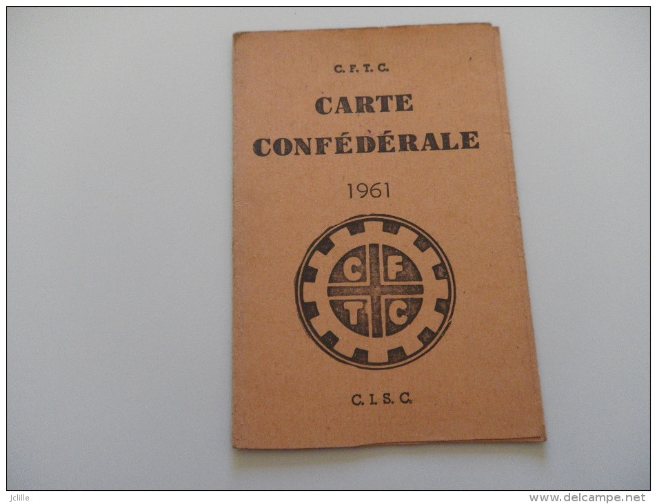 Carte D´adhérent CFTC - 1961 - ROUBAIX - 12 TIMBRES MENSUELS (TOURCOING) - Collections