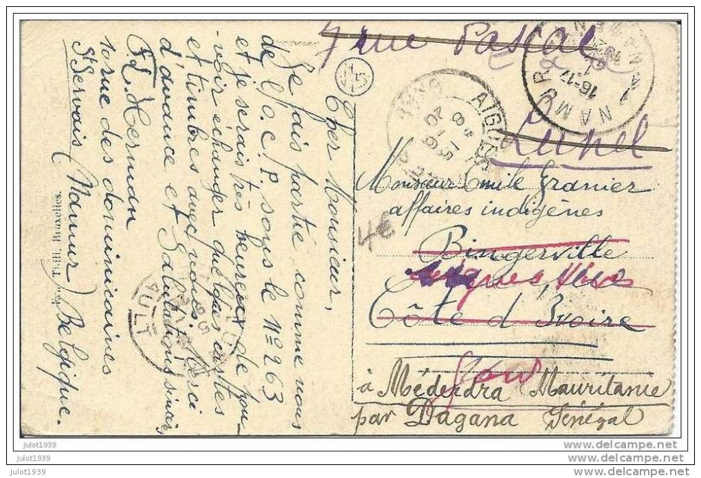 MEDERDRA ..-- DINANT ..-- Quai De La Meuse . DELHAIZE . 1920 Vers MEDERDRA , Mauritanie ( Emile Granier ) . Voir Verso . - Mauritanie