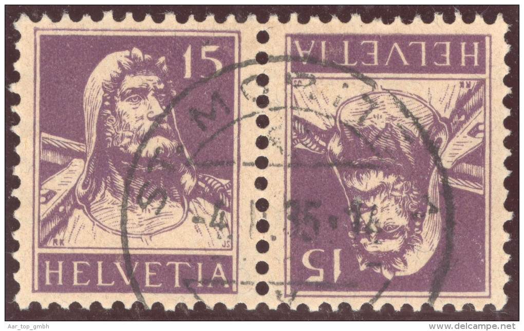 Schweiz Kehrdruck Zu.# K 9 Voll-Stempel St Moritz 1935-02-04 - Tête-bêche