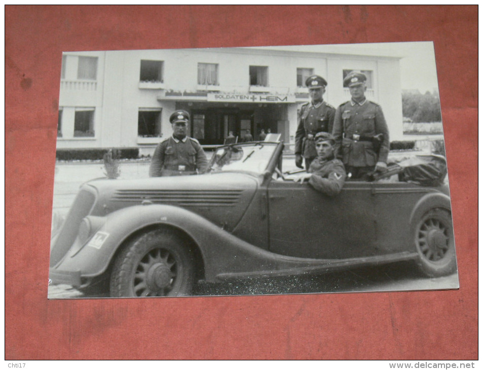 ROYAN / MILITARIA GUERRE WWII 1939/ 45 / FOYER SOLDAT / RETIRAGE STOCK D UN JOURNALISTE DE SAINTES / FORMAT 30X20 CM - Autres & Non Classés