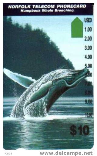 NORFOLK ISLAND $10 HUMPBACK WHALE ANIMAL MARINE LIFE 3RD ISSUE  MINT READ DESCRIPTION !! - Norfolk Island