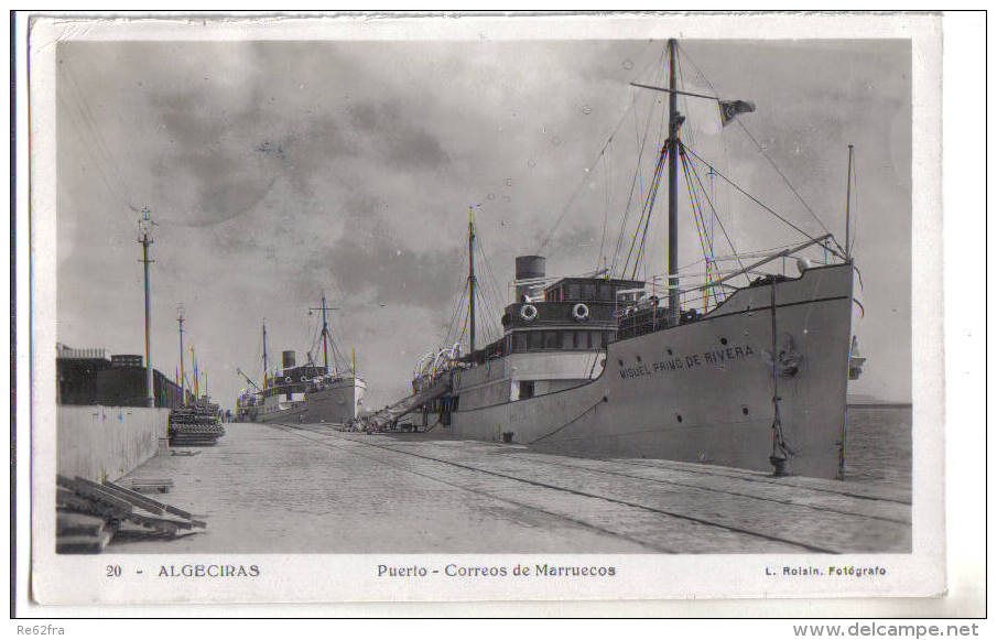 Algeciras, Puerto - Correos De Marruecos - F.p. - Anni ´1930/40 - Otros & Sin Clasificación