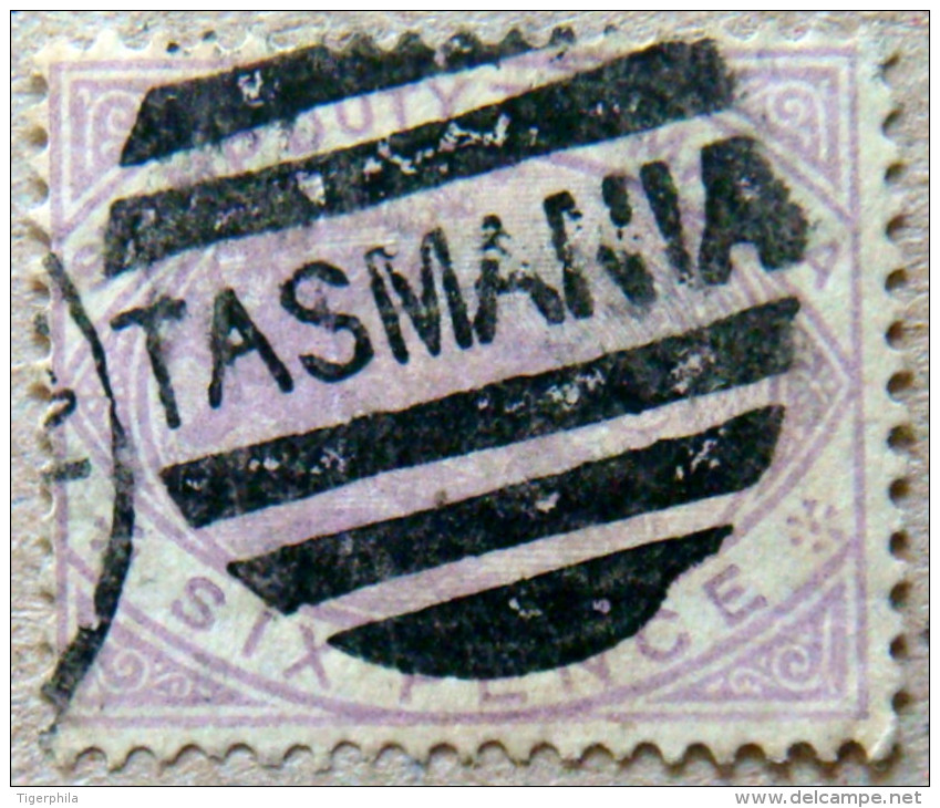 TASMANIA 1880 6d Platypus USED ScottAR26 CV$24 - Oblitérés