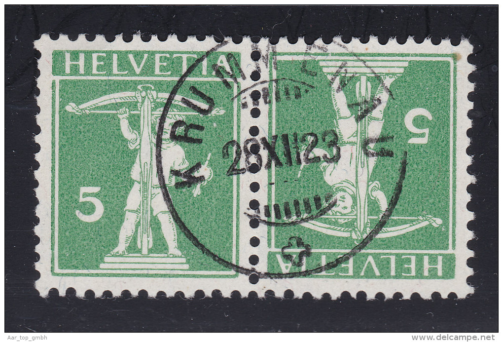 Schweiz Kehrdruck 1923-12-28 Zu II K7II (125II) Krummenau - Tête-bêche