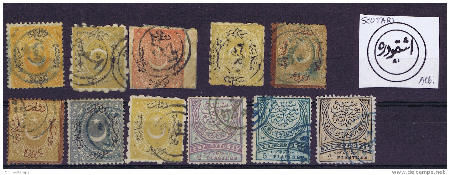 Albania:  Ottoman Postoffice In Scutari Shqodia , 1865 - 1875 Stamps From Turkey - Albanien