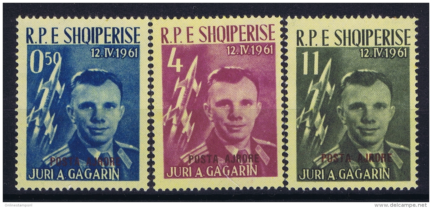 Albania: 1962 Michel Airmail 647a - 649a MNH/** Postfrisch Juri A Gagarin - Albanie