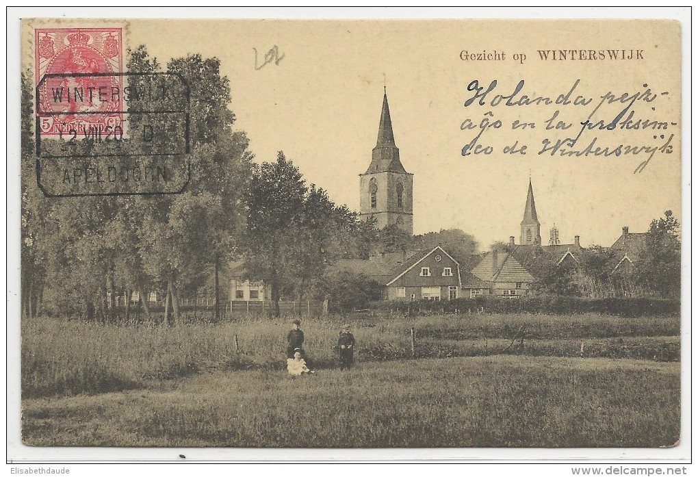 NEDERLAND - 1920 - CARTE De WINTERSWIJK Avec AMBULANT "WINTERSWIJK APELDOORN" Pour LYON - Marcophilie