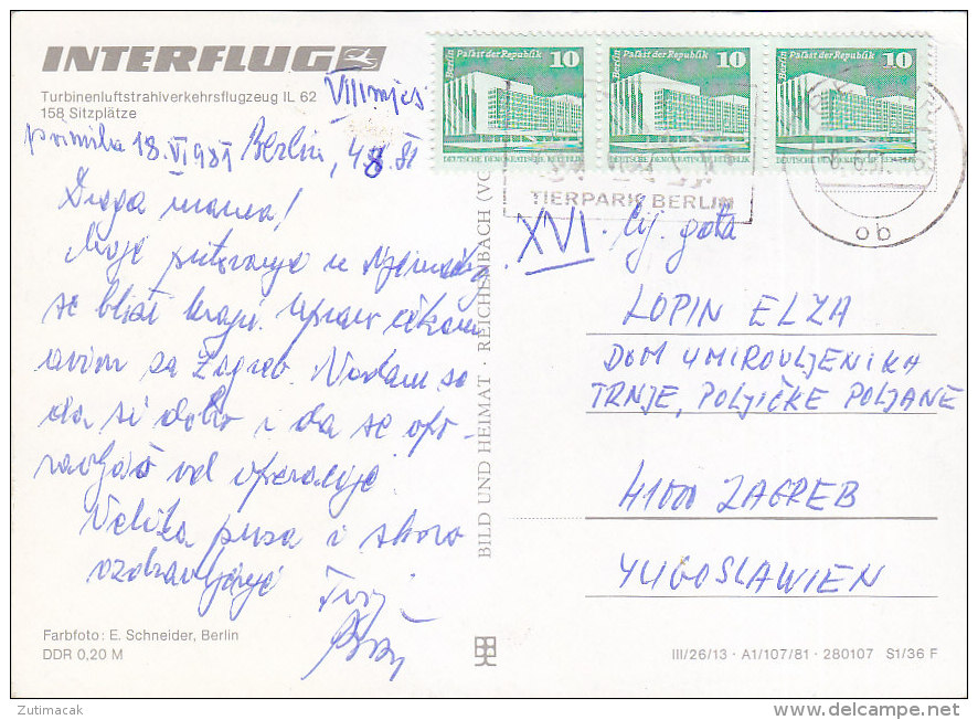 Interflug DDR Ilyushin 62 Airline Issue Postcard 1981 - 1946-....: Moderne