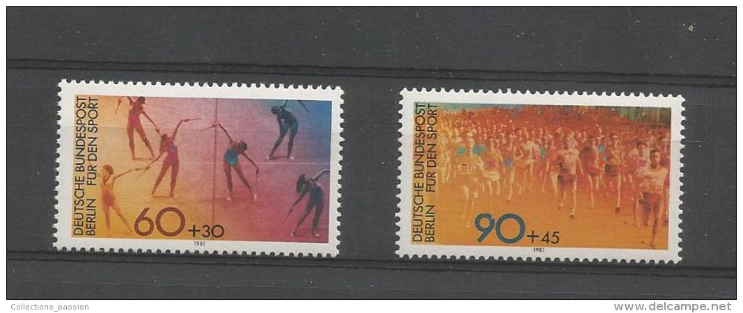 Timbre , DEUTSCHE BUNDESPOST , BERLIN FÜR DEN SPORT , Lot De 2 Timbres - Andere & Zonder Classificatie