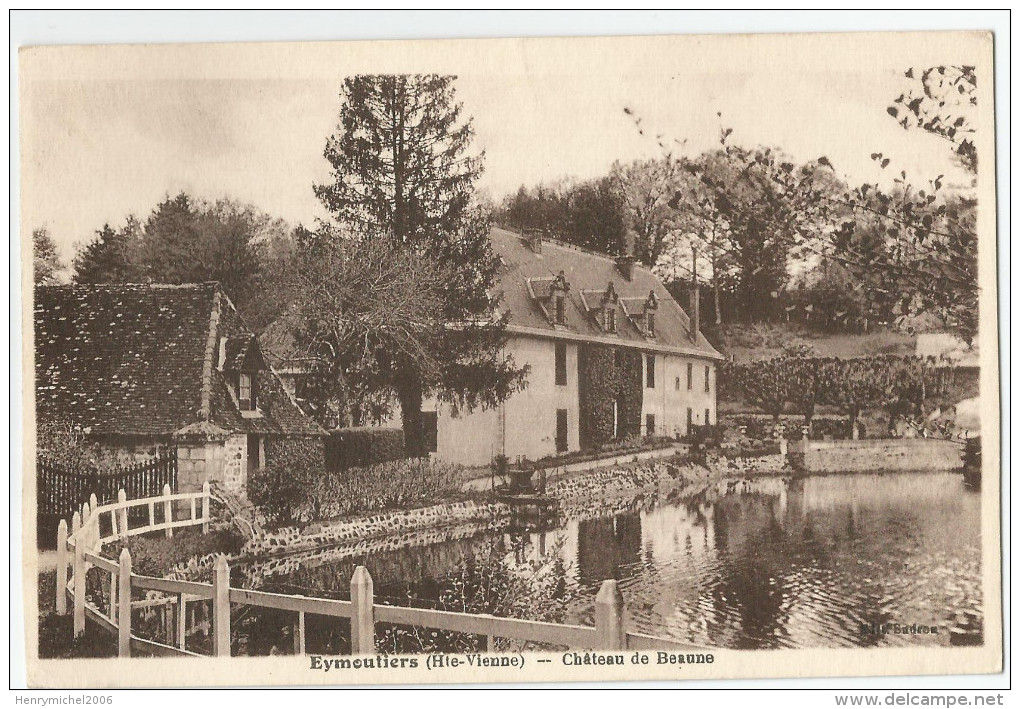 Haute Vienne - 87 - Eymoutiers Chateau De Beaune étang 1942 - Eymoutiers