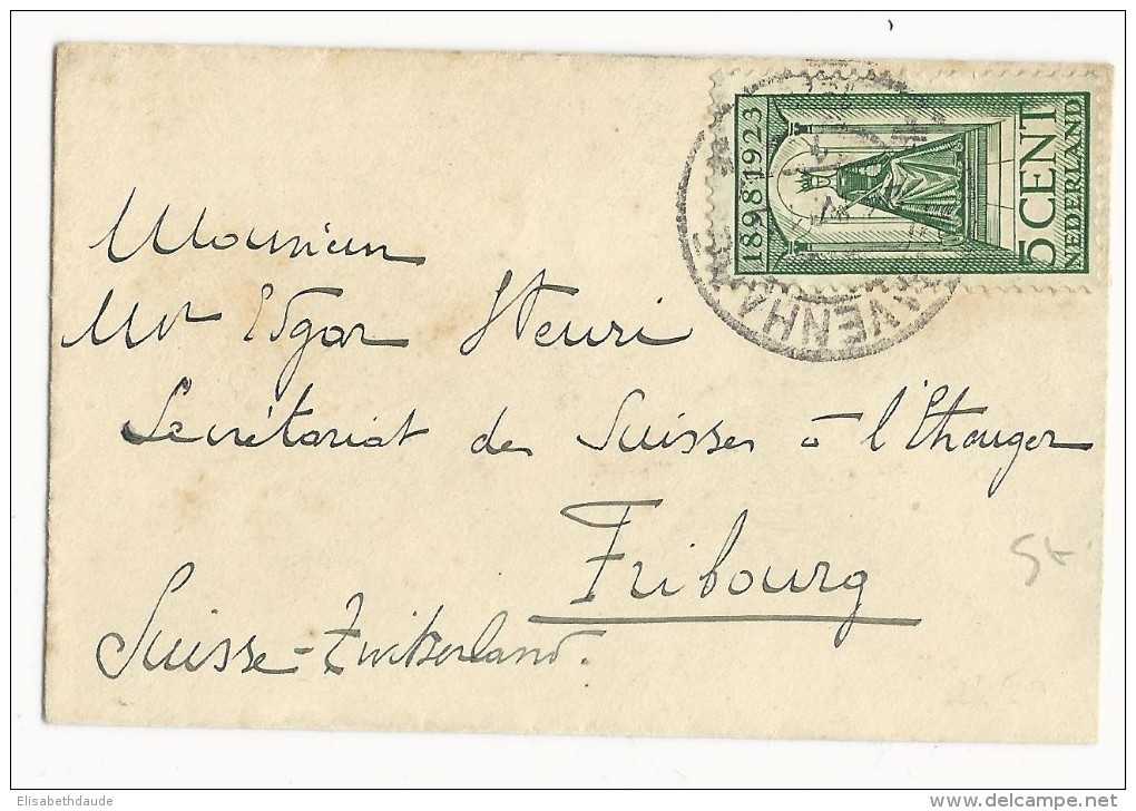 NEDERLAND - 1924 - ENVELOPPE PETIT FORMAT CARTE DE VISITE De S'GRAVENHAGE Pour FRIBOURG (SUISSE) - - Storia Postale